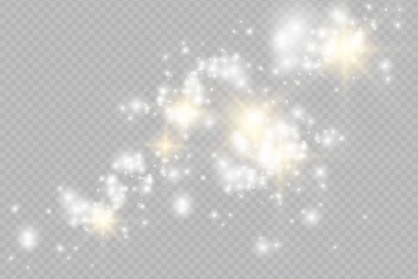 Effet Lumineux Lumineux Avec Nombreuses Particules Paillettes Isolées Sur Fond — Image vectorielle