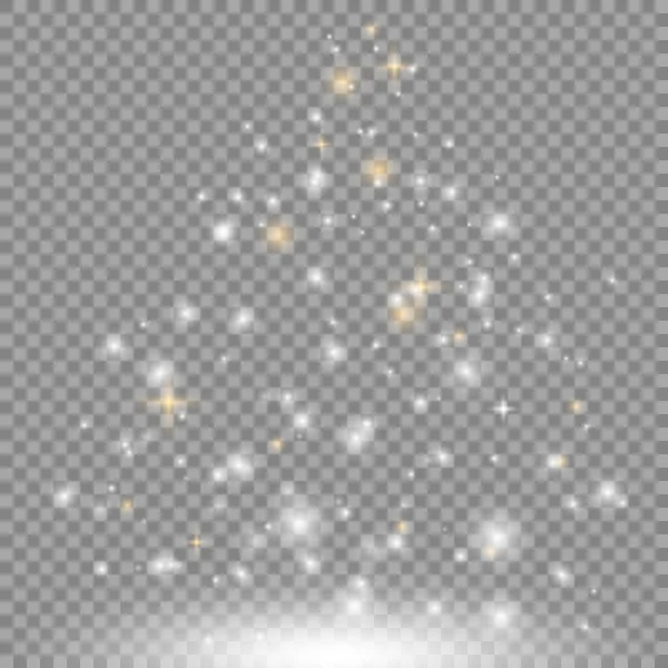 Des Étincelles Blanches Des Étoiles Dorées Effet Lumière Spécial Paillettes — Image vectorielle
