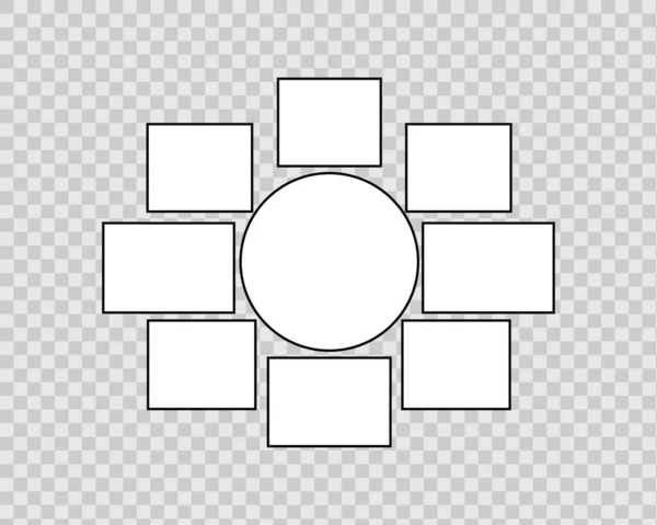 模板拼贴帧用于照片或图解 照片和图片的矢量框架 照片拼贴 图片拼图 病媒情绪委员会品牌展示 — 图库矢量图片