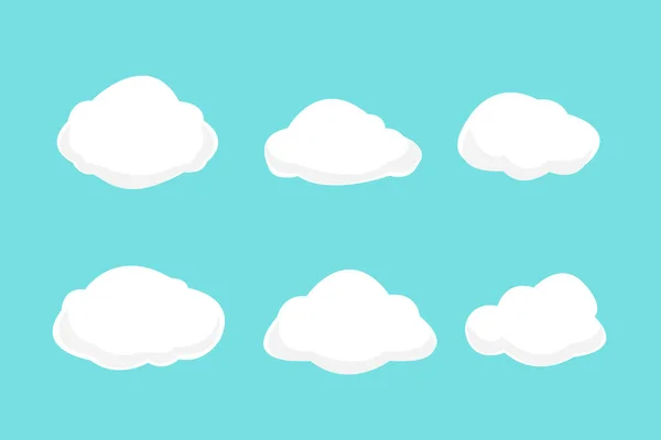 Sada Vektorových Ilustrací Ikon Cloudu — Stockový vektor