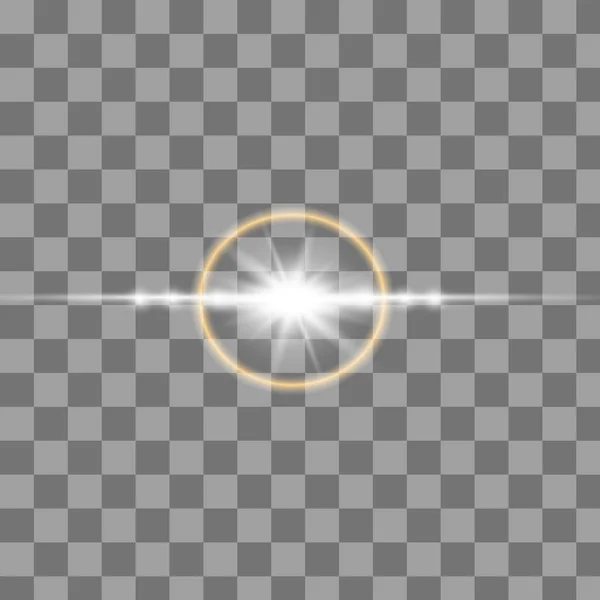 Izolovaná Sada Zlatých Jisker Vektorové Zářící Hvězdy Lens Flares Sparkles — Stockový vektor