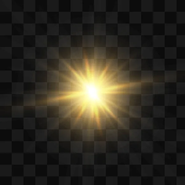 Світлові Ефекти Світла Спалаху Вибуху Зірок Спеціальний Ефект Ізольовано Прозорому — стоковий вектор