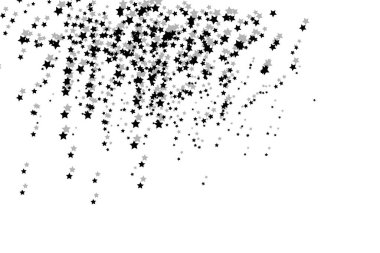 Beyaz arka planda yıldızlar. Siyah bir yıldız zarif bir yıldızı vuruyor. Meteor, kuyruklu yıldız, asteroid, yıldızlar.