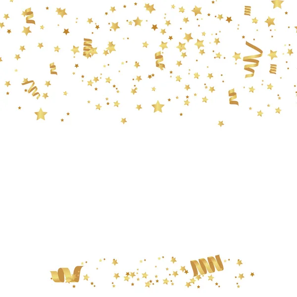 Verjaardags Feest Element Een Celebrate Vector Illustratie Goud Confetti Geïsoleerd — Stockvector