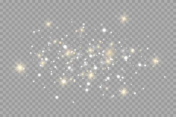 Σκόνη Σπινθήρες Και Χρυσά Αστέρια Λάμπουν Ειδικό Φως Διάνυσμα Λάμπει — Διανυσματικό Αρχείο