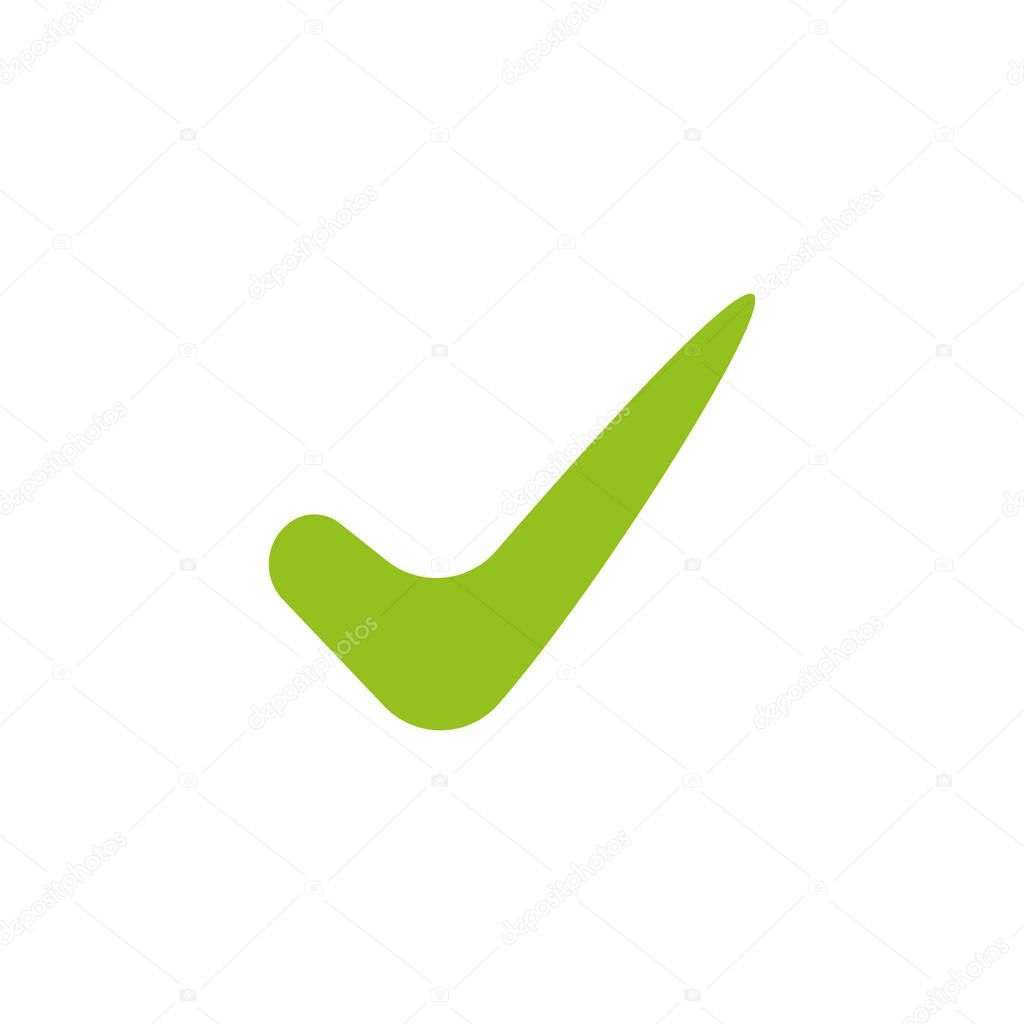 Check mark vector icon. Ok button for applications or sites. Isolated vector illustration
