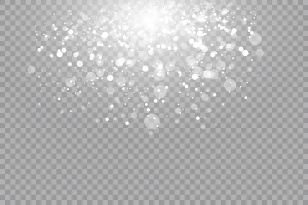 Glow Light Effect Vector Illustration Christmas Flash Dust White Sparks — Stock Vector