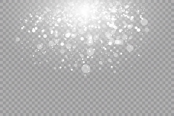 Effet Lumineux Illustration Vectorielle Poussière Noël Etincelles Blanches Paillettes Effet — Image vectorielle