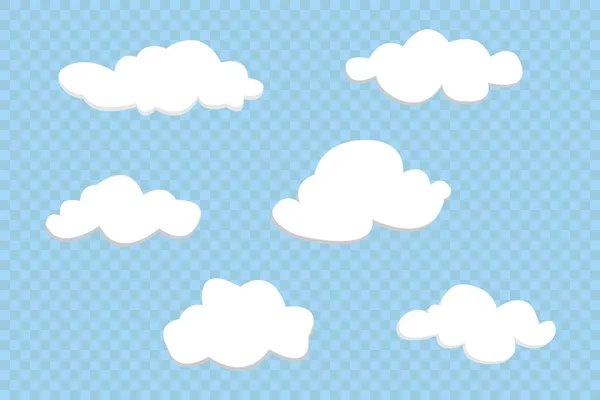Wolken Symbol Vektorabbildung Auf Blauem Hintergrund — Stockvektor