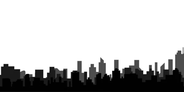 Ciudad Moderna Skyline Vector Silhouette Panorama Arquitectura Abstracta — Vector de stock