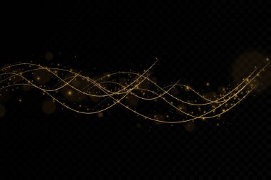 Siyah şeffaf arkaplan üzerinde soyut stil ışık efekti.