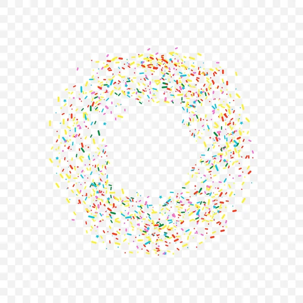 Körnig Bestreut Süßes Konfetti Auf Weißem Schokoladenglasur Hintergrund Cupcake Donuts — Stockvektor