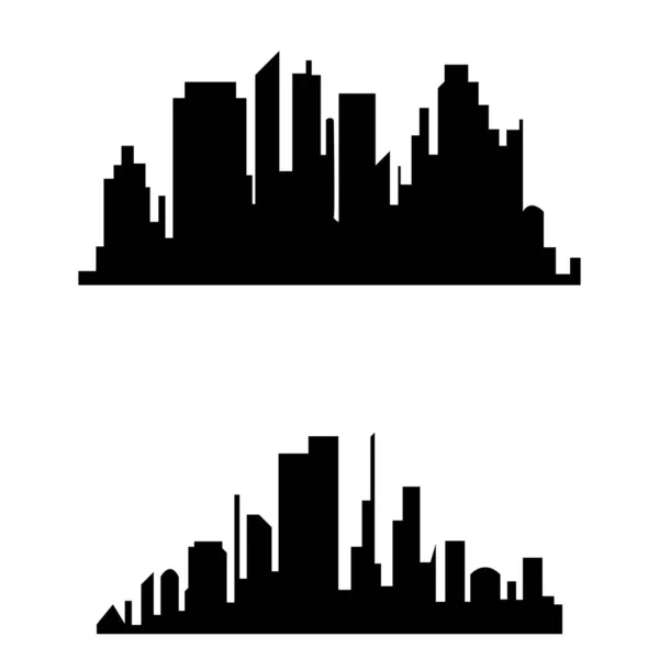 Silueta Ciudad Vectorial Estilo Plano Ilustración Paisaje Urbano Moderno — Vector de stock