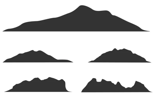 Σιλουέτες Βουνών Λευκό Φόντο Σύνολο Διανυσματικών Στοιχείων Εξωτερικού Σχεδιασμού — Διανυσματικό Αρχείο