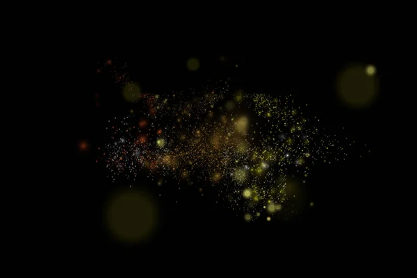 Étincelles Abstraites Dorées Lumières Scintillantes Fond Festif Cercles Déconcentrés Bokeh — Image vectorielle