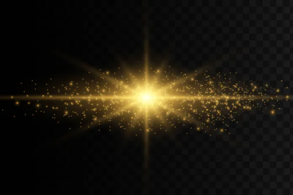 Абстрактный Стильный Световой Эффект Черном Фоне Золотые Светящиеся Неоновые Линии — стоковый вектор