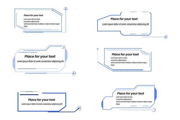 Set Van Digitale Informatie Etiketten Witte Achtergrond Layout Element Voor — Stockvector