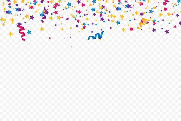 Confettis Colorés Isolés Vecteur Fond Festif Joyeux Anniversaire Vacances — Image vectorielle
