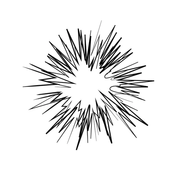 Vektor Abstrakte Radiale Spritzigkeit Schwarze Explosion Isoliert Auf Weißem Hintergrund — Stockvektor