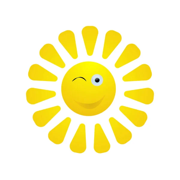 Güzel Gülümseyen Güneş Emojisi Yaz Simgeleri Beyaz Arkaplanda Vektör Illüstrasyonu — Stok Vektör