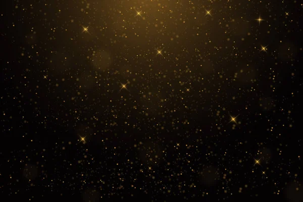 塵の火花と黄金の星は特別な光で輝きます — ストックベクタ