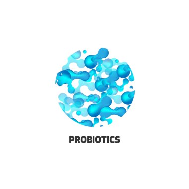 Probiyotik bakteri logosu. Basit düz stil trend modern logottip grafik tasarımı beyaz arkaplanda izole edilmiştir. Prebiyotik, Lactobacillus Vektör Simgesi Tasarımı.