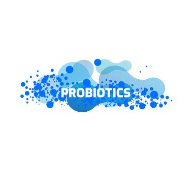 Probiyotik bakteri logosu. Basit düz stil eğilimi beyaz arkaplanda izole edilmiş modern logottip grafik tasarımı.