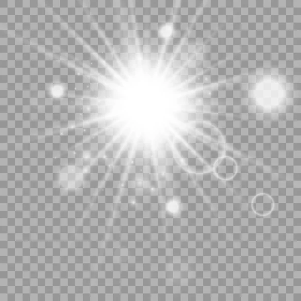 Efecto Luz Brillante Estrella Estalló Con Brillantes — Vector de stock