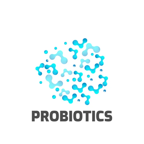 Probiyotik bakteri logosu. Basit düz stil trend modern logottip grafik tasarımı beyaz arkaplanda izole edilmiştir. Prebiyotik, Lactobacillus Vektör Simgesi Tasarımı.