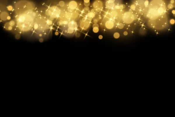 イエローホワイトゴールド透明背景に分離された抽象的な輝くボケライト効果 お祭り紫と黄金の明るい背景 クリスマスのコンセプト ブラーライトベクトル — ストックベクタ