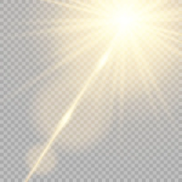 Estallido Sol Con Rayos Focos — Vector de stock