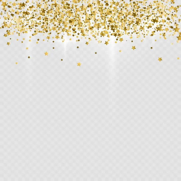 Golden Glitter Glittering Stars Transparant Background — Stock Vector