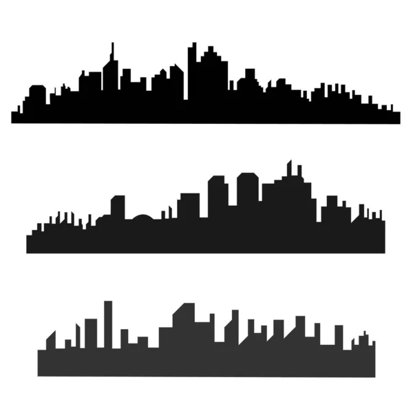 Város Sziluettje Lapos Stílusban Modern Városi Táj Vektor Illusztráció — Stock Vector