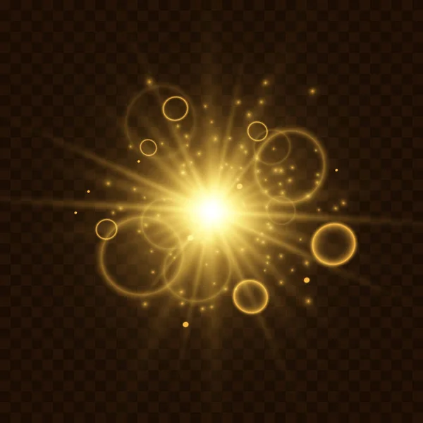 Эффект Светящихся Огней Звезда Лопнула Искр — стоковый вектор