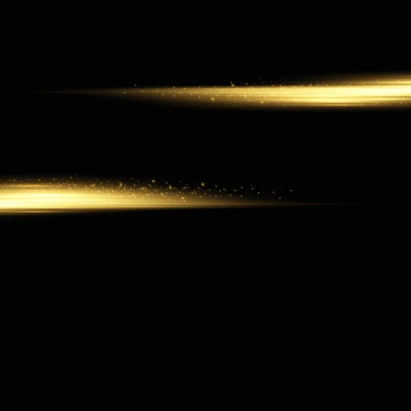 황금빛 효과가 있습니다 레이저 바다에 네온의 짝이야 투명하고 어두운 배경에서 — 스톡 벡터