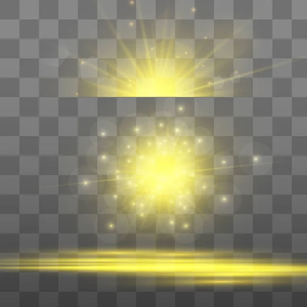 Effet Lumineux Fusée Éclairante Explosion Étoiles — Image vectorielle
