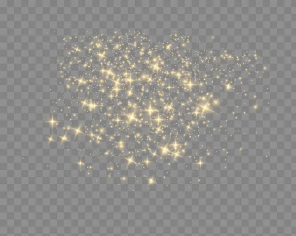 Les Étincelles Poussière Les Étoiles Dorées Brillent Avec Une Lumière — Image vectorielle