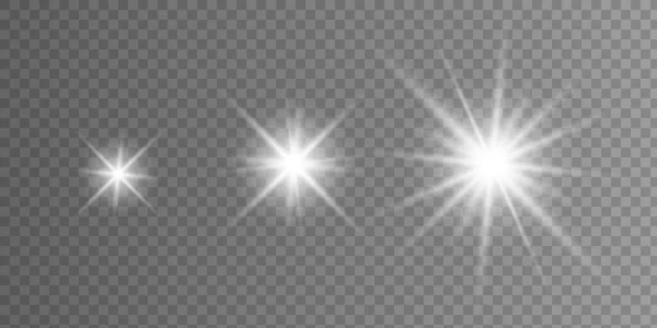 透明な背景に多くのキラキラした粒子で光の効果を発揮します 塵とベクトル星空の雲 魔法のクリスマスの装飾 — ストックベクタ