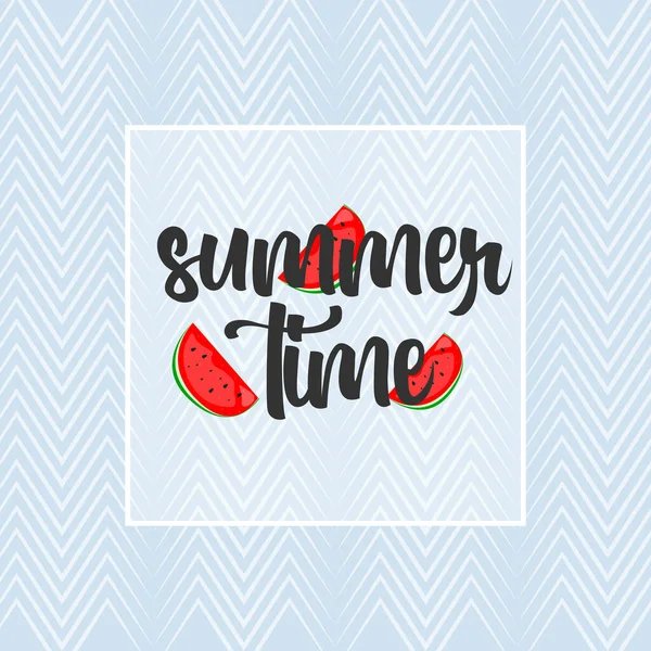 Summer Time Lettering Vector Logo Illusrtation — Stock Vector