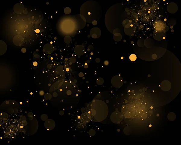クリスマスの黄金の塵 黄色の火花と黄金の星は特別な光で輝きます ベクトルは輝く魔法の塵粒子で輝く — ストックベクタ
