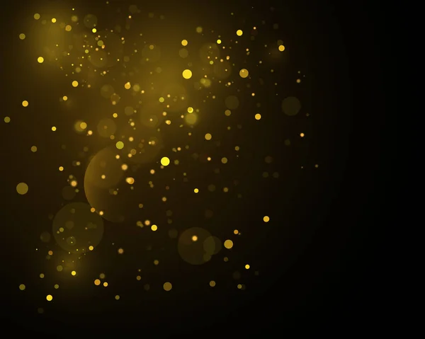 Vector Partículas Brillantes Oro Fondo Dorado Bokeh Eps10 — Vector de stock