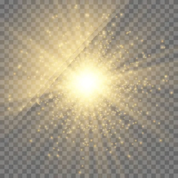 Vector Transparente Luz Del Sol Lente Especial Flash Luz Effect — Archivo Imágenes Vectoriales