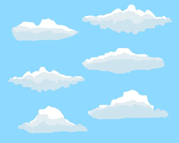 Cartoon Clouds Auf Blauem Himmel Spiele Szenen Aus Dem Himmel — Stockvektor