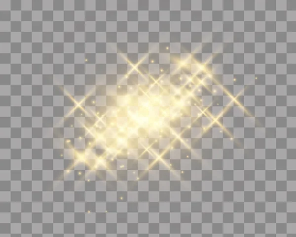 Sparks Glitter Special Light Effect Vector Sparkles Transparent Background Christmas — Stock Vector