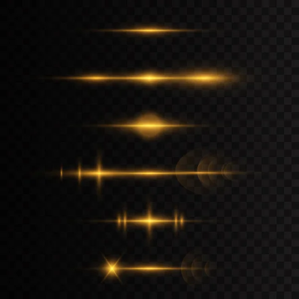 Effet Lumière Doré Élégant Rayons Lumière Laser Abstraits Rayons Lumière — Image vectorielle