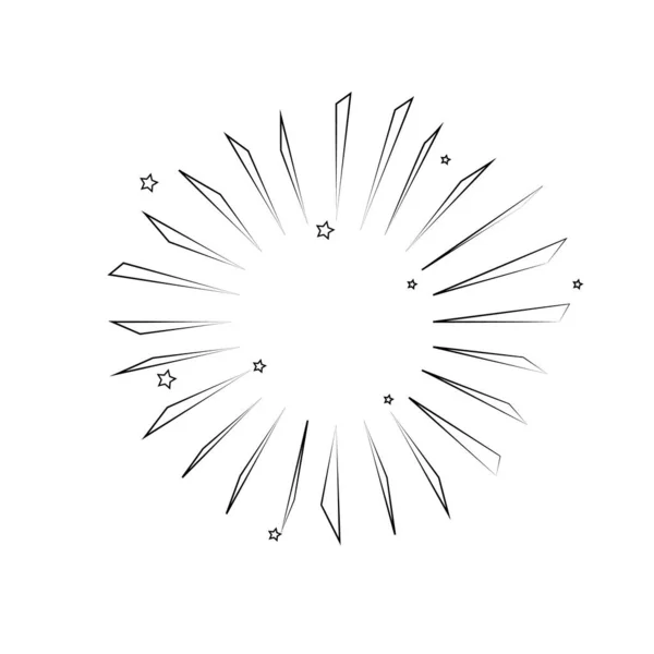 Soleil Éclatement Rond Design Décoratif Cadre Rond — Image vectorielle