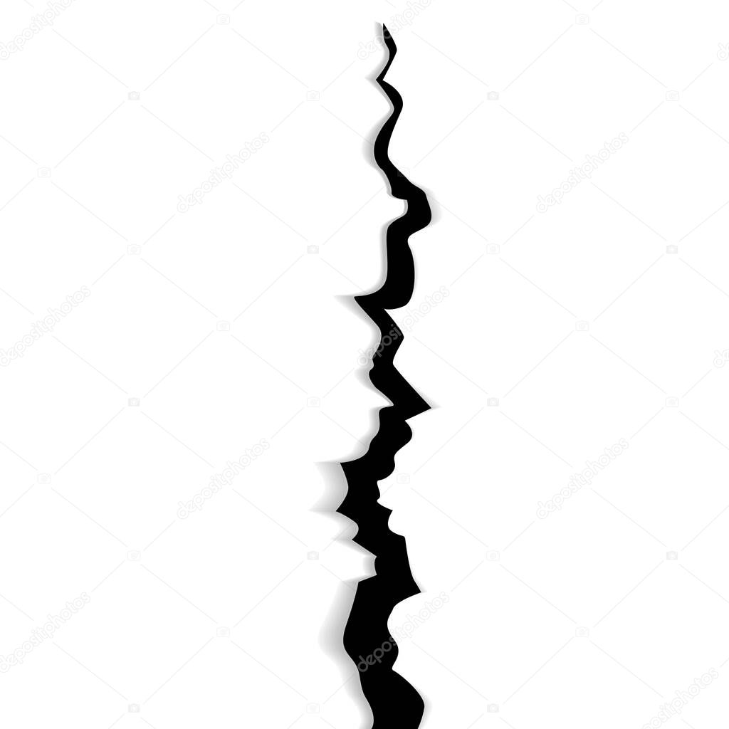 Earth crack isolated on background vector illustration crack in ground after earthquake the rift on surface