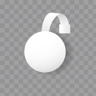 Şeffaf arkaplanda izole edilmiş vektör beyaz yuvarlak kağıt titreştirici.