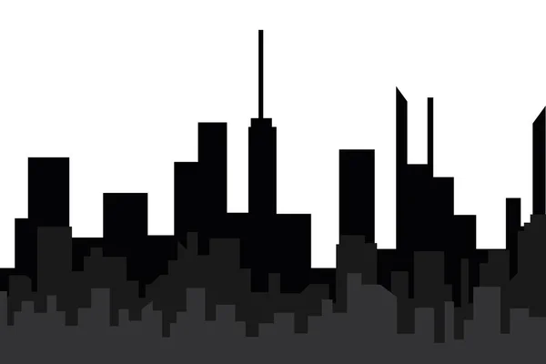 Ensemble Silhouette Villes Vectorielles — Image vectorielle