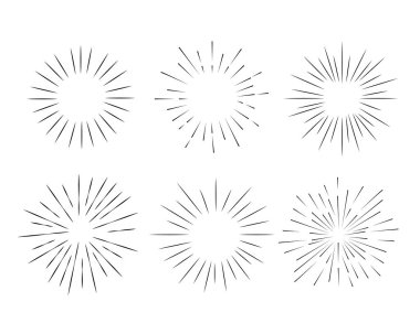 Beyaz arkaplanda izole edilmiş daireleri olan el çizimi ögeler